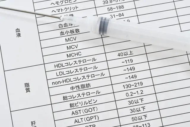 血液検査の項目と採血器具のイメージ